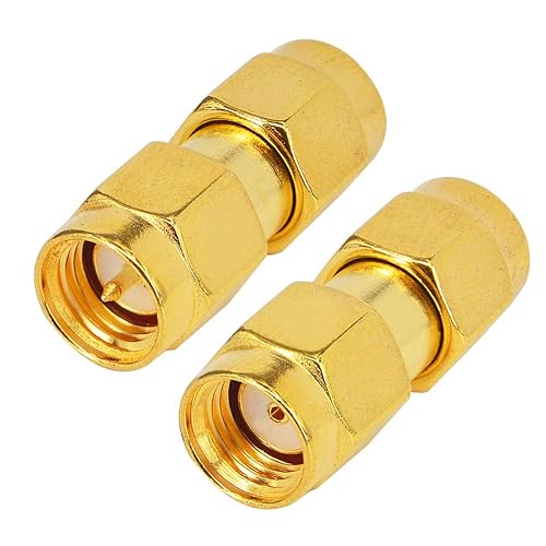 onelinkmore SMA Male to RP-SMA Male Adapter RF Coaxial Coax Gender Changer Coupler SMA (Pin) to Reverse Polarity RP-SMA (Hole) Converter for WiFi