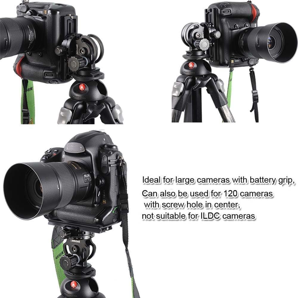 iShoot 12cm Long Camera Quick Release Plate Compatible with Large Camera with Battery Grip & Arca-Swiss Fit Tripod Ball Head Clamp - You May Buy 2 pcs