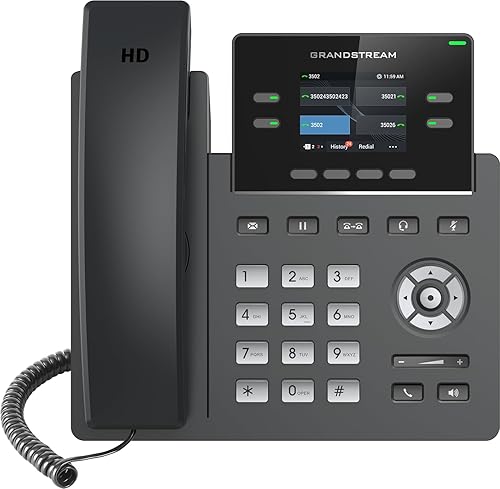 Grandstream GRP2612P IP Phone | 4 Lines, 4 SIP Accounts | 2.4-Inch Color Display | Dual-Port 10/100 Ethernet with Integrated PoE | Power Adapter Not