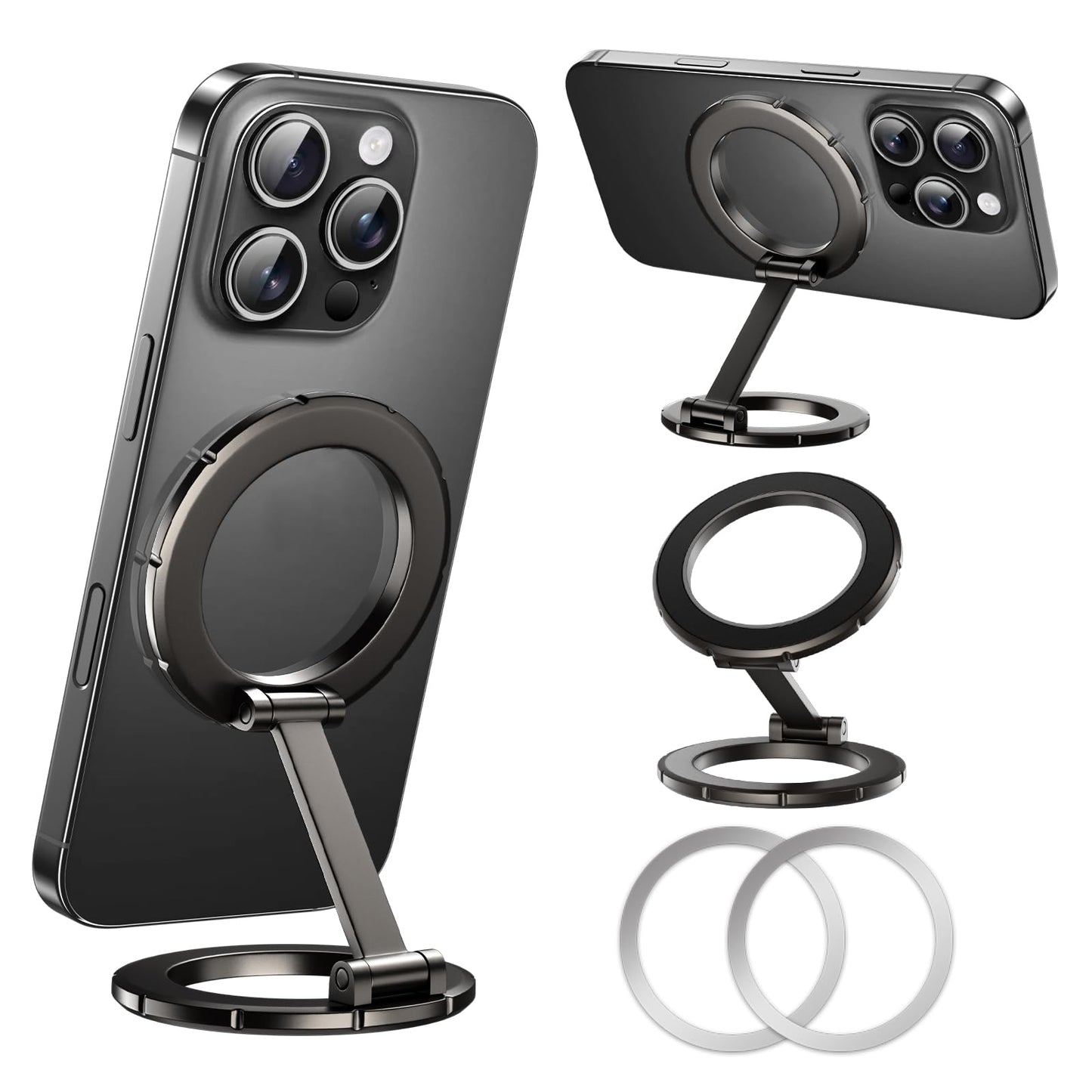 UBeesize Magsafe Phone Ring Stand, Portable Magnetic Phone Grip and Double Side Holder for Desk, Travel, Kitchen, Gym, Kickstand for iPhone
