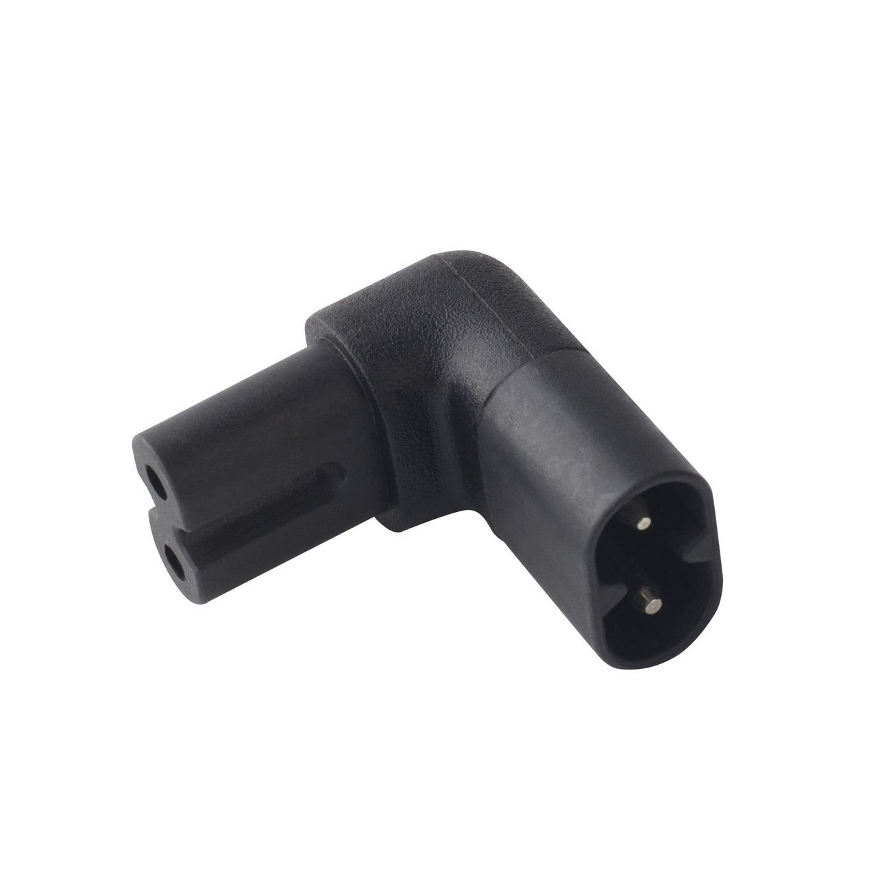 LBSC Figure 8 IEC 320 C7 to C8 90 Degree Up Down Angled Right Angle AC Adapter Extension, Black