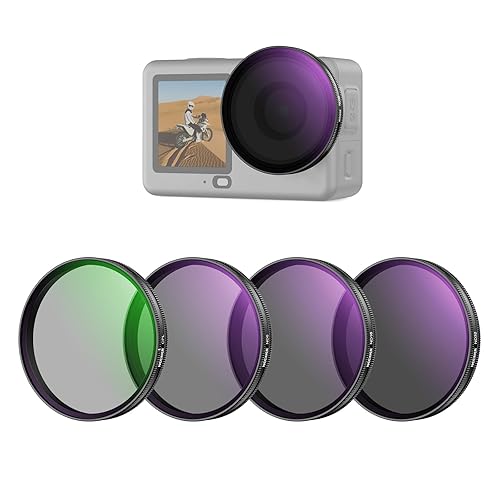 NEEWER CPL + ND Filter Set Compatible with DJI Osmo Action 6 Only, 4 Pack ND8/16/32 Adjustable Circular Polarizing Polarizer Snap On Multicoated HD