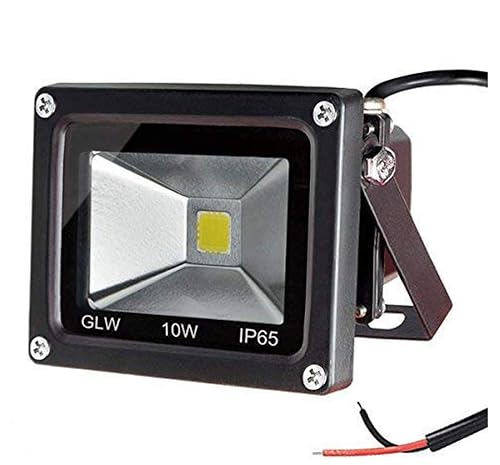 GLW® 10w 12v Ac or Dc Warm White Led Flood Light Waterproof Outdoor Lights 750lm 80w Halogen Bulb Equivalent Black Case