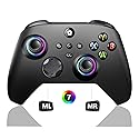 QEUVOON Wireless Controller with 8 Colors RGB Light for Xbox Controller,Xbox One Series X|S,PC Windows,Dual Vibration/Turbo/Programmable,Stable