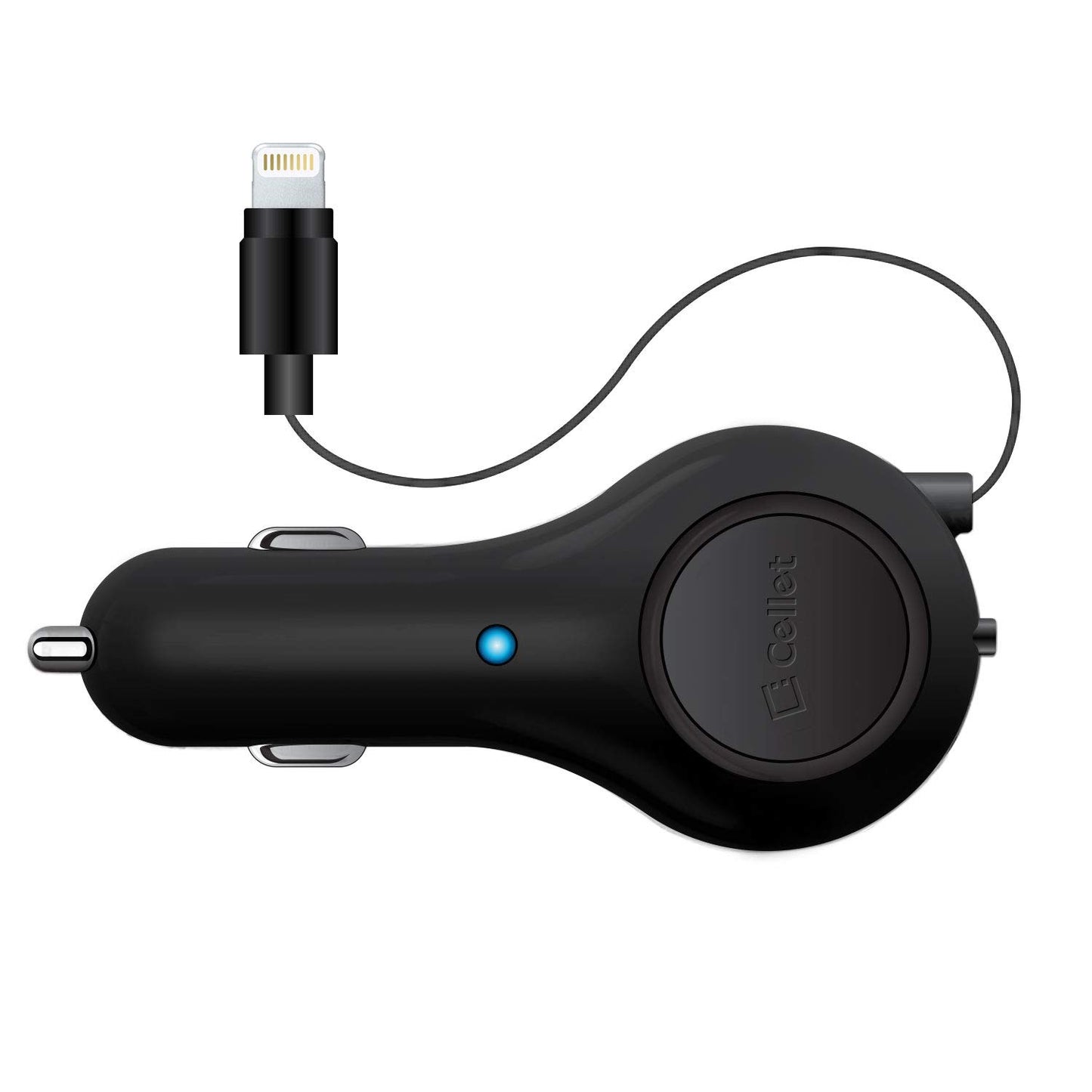 Cellet Retractable Car Charger with Lighting Cable Compatible to Lightning with Apple iPhone 14 Pro Max Plus 13 12 SE11 Xr Xs X iPad Pro Air Mini…