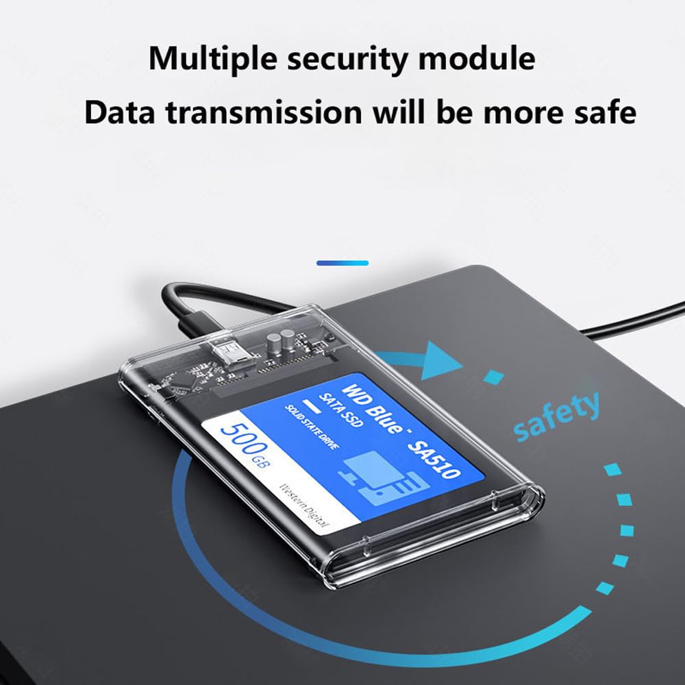 2.5 Inch Hard Drive Enclosure Type-C USB 3.1 3.0 to Sata 6gbps Computer External HDD Enclosure for Ssd & HDD 9.5mm 11mm External Hard Drive Case Drive