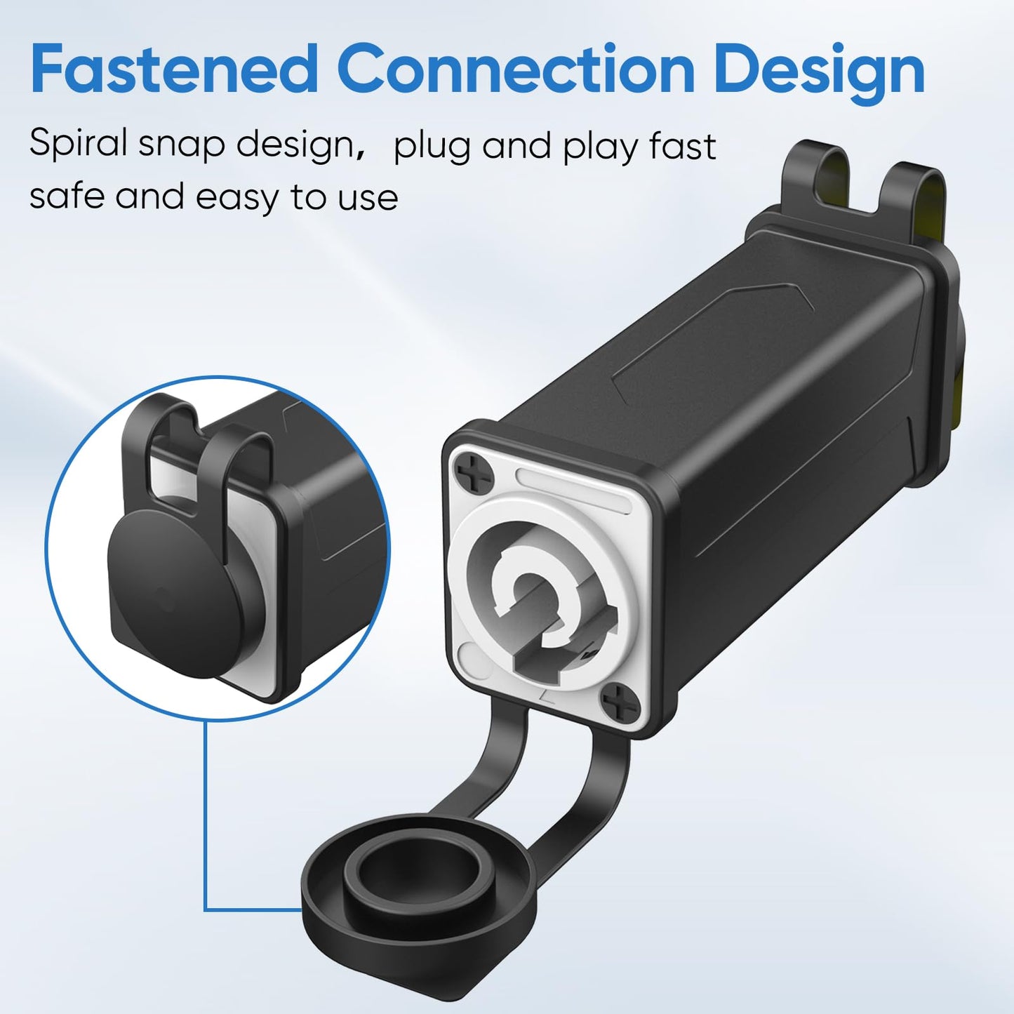SYBECHATF 2 Packs Powercon to Powercon Male and Female Powercon Connectors Extension Adapter,NAC3MPA-1 to NAC3MPB-1 AC Power Coupler 20A