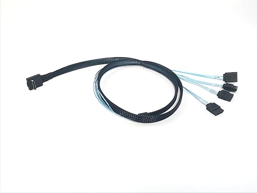 Oculink Right Angle SFF-8611 Host to 4 X SATA Target Cable, High-Speed Oculink SFF-8611 to SATA Adapter, Durable SFF-8611 Right Angle Cable
