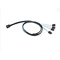 Oculink Right Angle SFF-8611 Host to 4 X SATA Target Cable, High-Speed Oculink SFF-8611 to SATA Adapter, Durable SFF-8611 Right Angle Cable