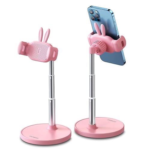 OATSBASF Cute Chat Stand, Angle Height Adjustable Cell Phone Stand for Desk, Kawaii Phone Holder Stand for Recording, Compatible with iPhone, All