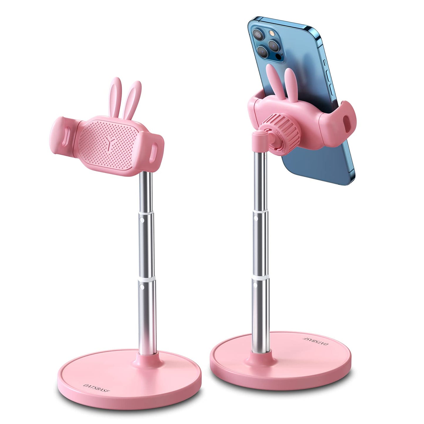 OATSBASF Cute Chat Stand, Angle Height Adjustable Cell Phone Stand for Desk, Kawaii Phone Holder Stand for Recording, Compatible with iPhone, All