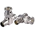 POBADY 2PCS BNC Adapters BNC Male to Dual BNC Female Connector 3 Way T-Socket Splitter Adapter for CB Antenna 4G Walkie Talkie CCTV Handfunk Ham Radio