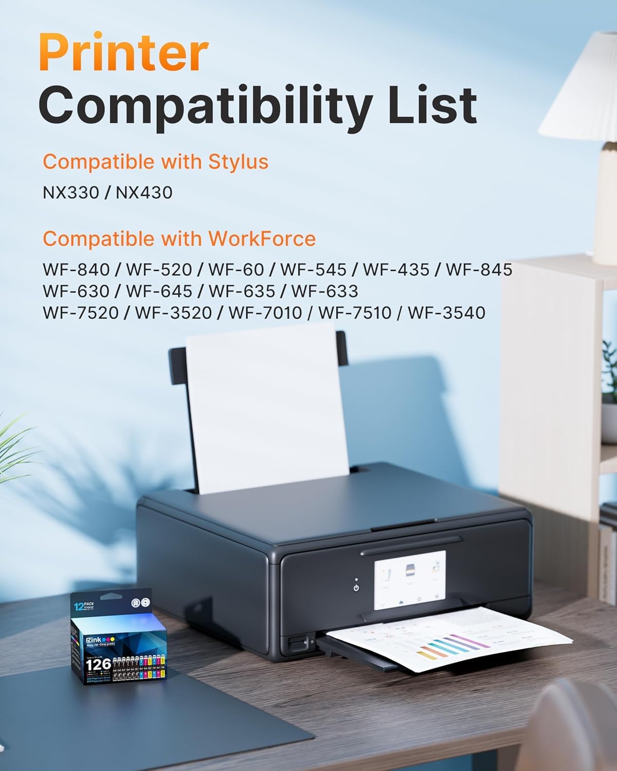 E-Z Ink Remanufactured Replacement for 126 Ink Cartridges for 126 NX330 430