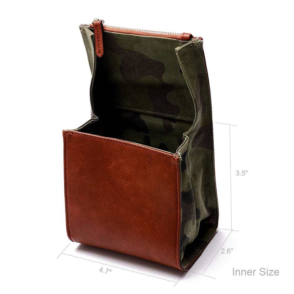 CANPIS Mirrorless Camera Case, Leather Small Camera Bag Lens Pouch, Photography Travel Bag, Outdoor Carry-on Storage Bag (not support DSLR Camera
