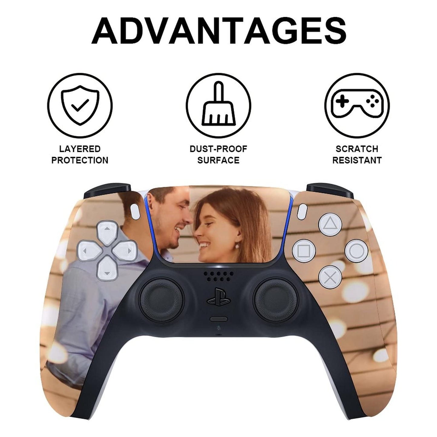 Personalized Custom Skin for PS5 Console Controller with Photos Pictures Customized Vinyl Sticker Decal Cover Compatible with Playstation 5(Disc