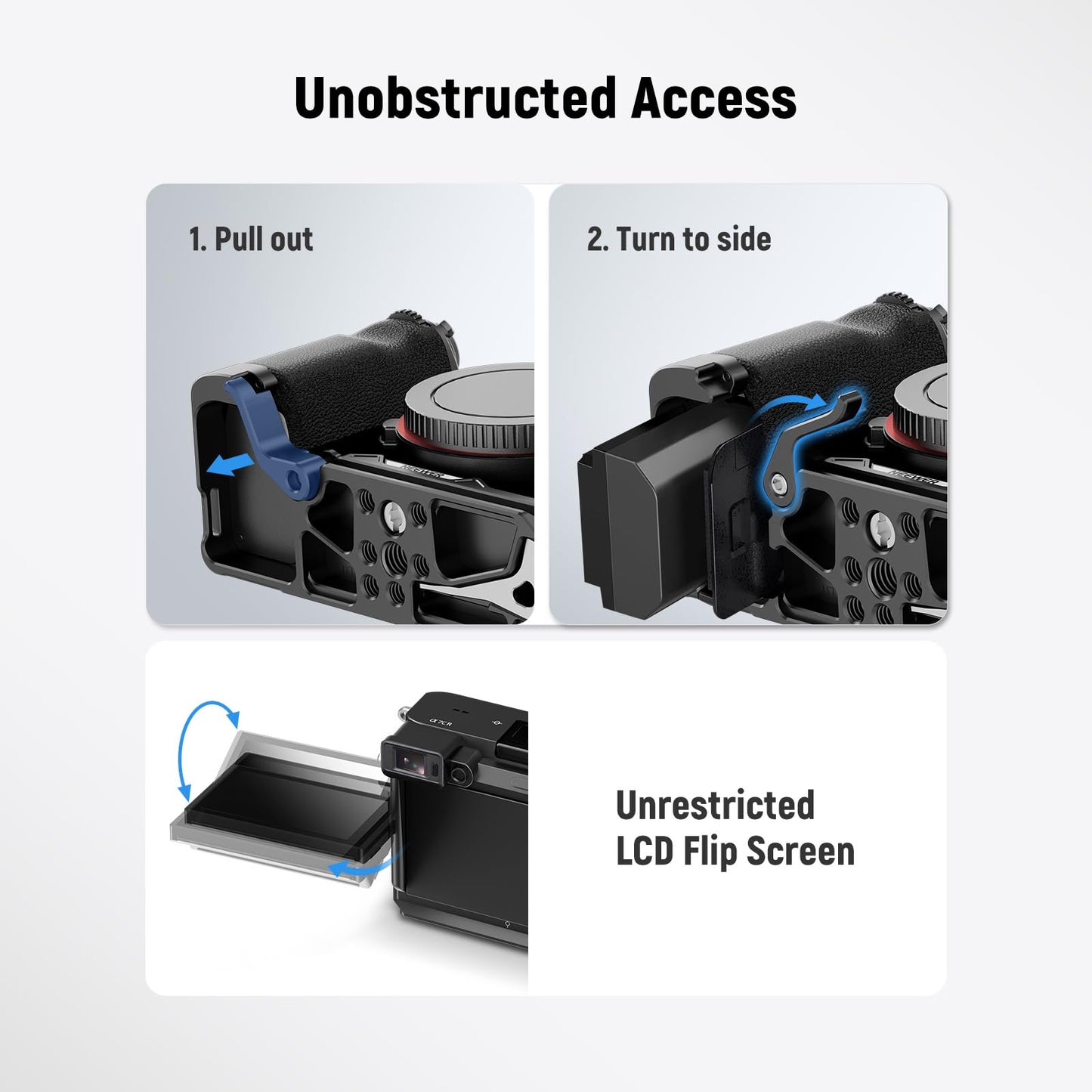 NEEWER Baseplate for a7C II/a7CR, Formfitting Arca Type Camera Bottm Plate with 1/4" & 3/8" Threads Compatible with Sony a7C II a7CR DJI RS4 PRO RS3