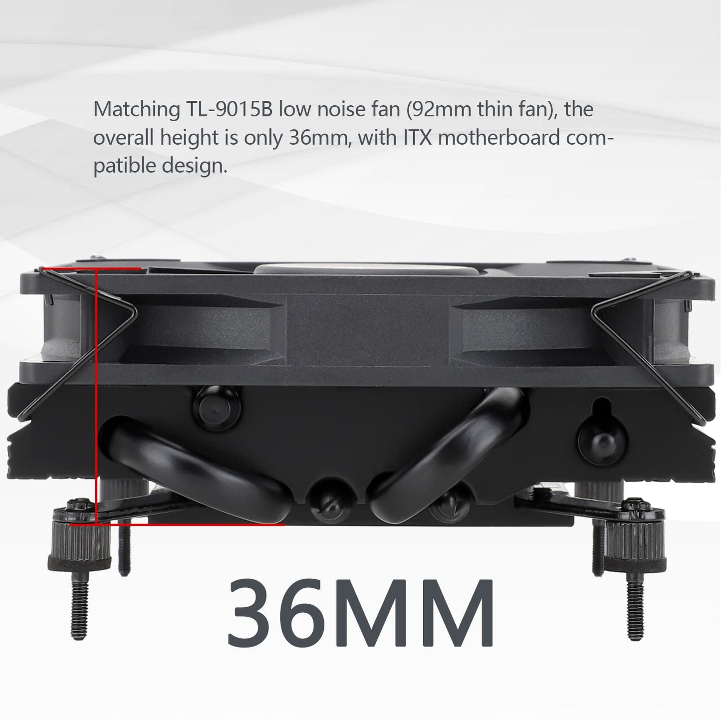 Thermalright AXP90 X36 Black Low Profile CPU Cooler, with 92mm TL-9015B Slim PWM Fan, ITX CPU Cooler, AGHP Technology, 36mm Height,for AMD AM4