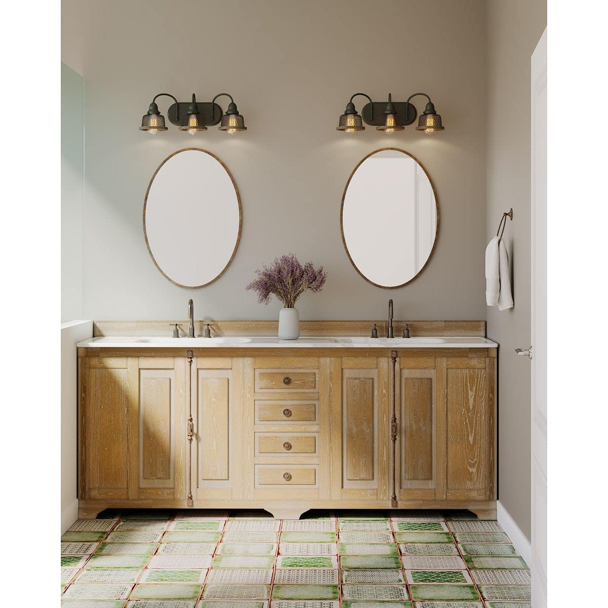 Progress Lighting Tilley Collection 3-Light Coastal Bath Vanity Light Antique Bronze