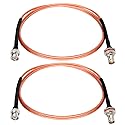 XRDS -RF BNC Cable 3FT 2PCS, 50 Ohm BNC Male to Female Bulkhead Mount RG316 Coax for Wireless Microphone System Receiver CB Radio UHF VHF Ham Radio