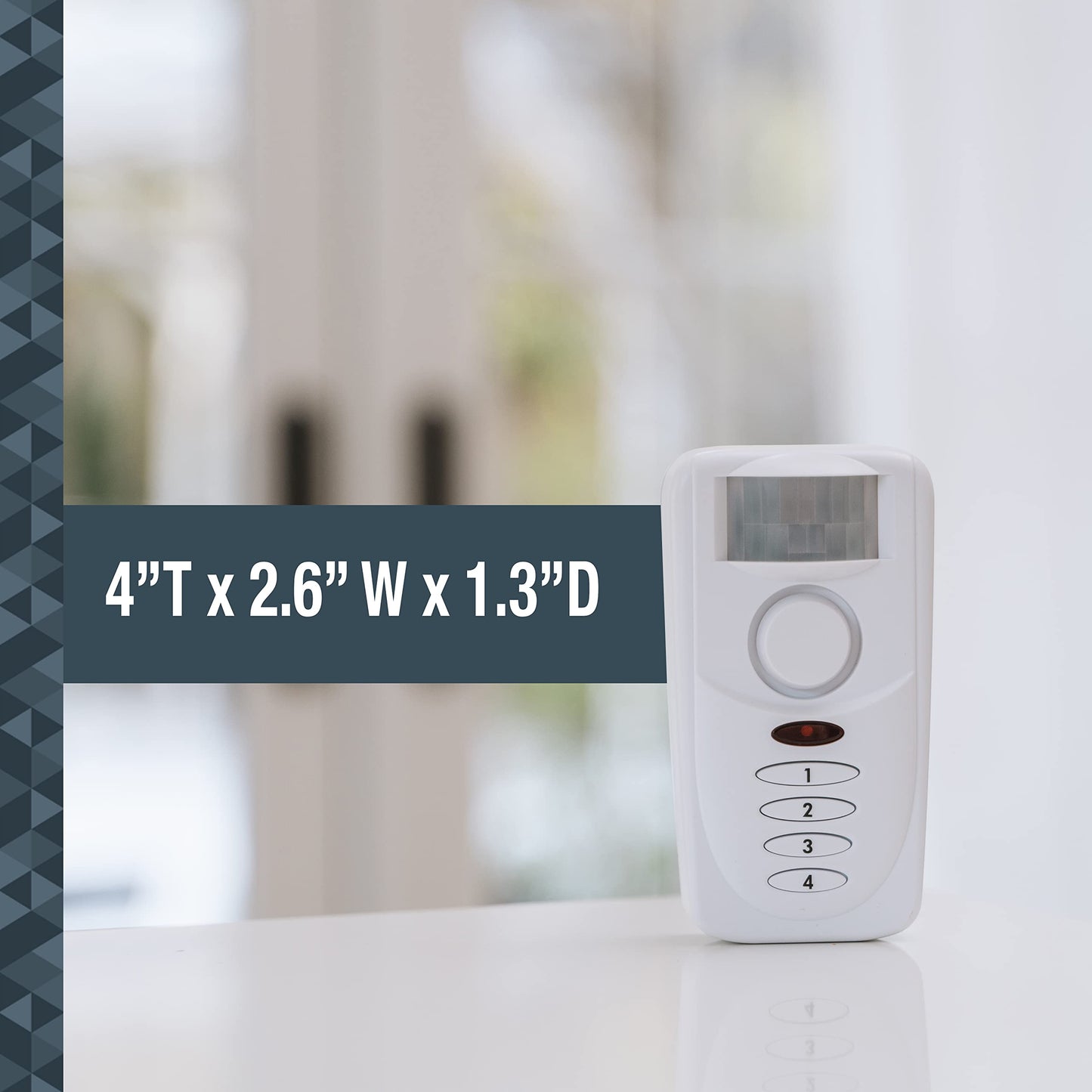 SABRE Wireless Motion Sensor Home Security Burglar Alarm with LOUD 120 dB Siren and 120 Degree Wide Angle Detection, DIY EASY Installation