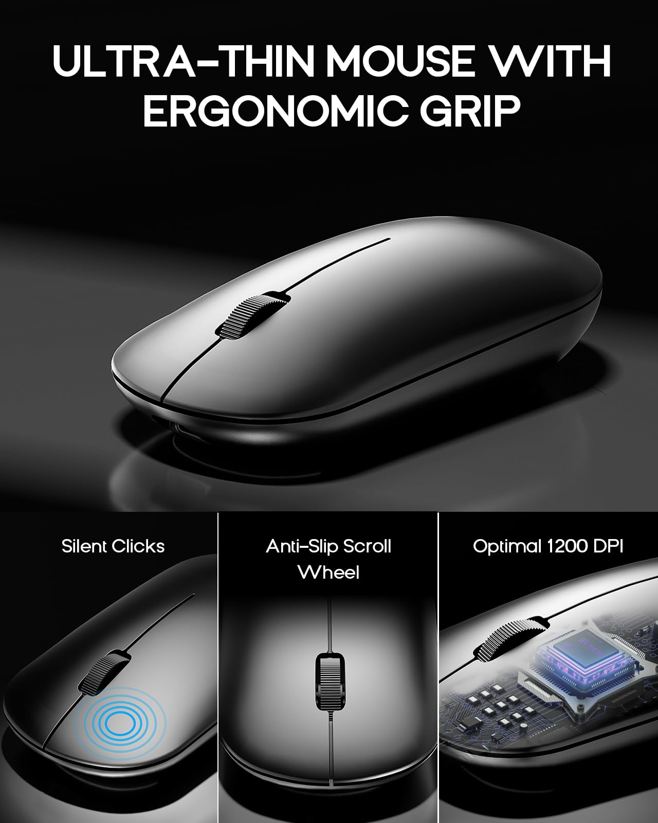 PuechAxe Foldable Keyboard and Mouse with Travel Bag, Full-Size Portable Folding Wireless Keyboard Mouse Combo, 2.4G+BT5.0 x 2, Rechargeable Bluetooth