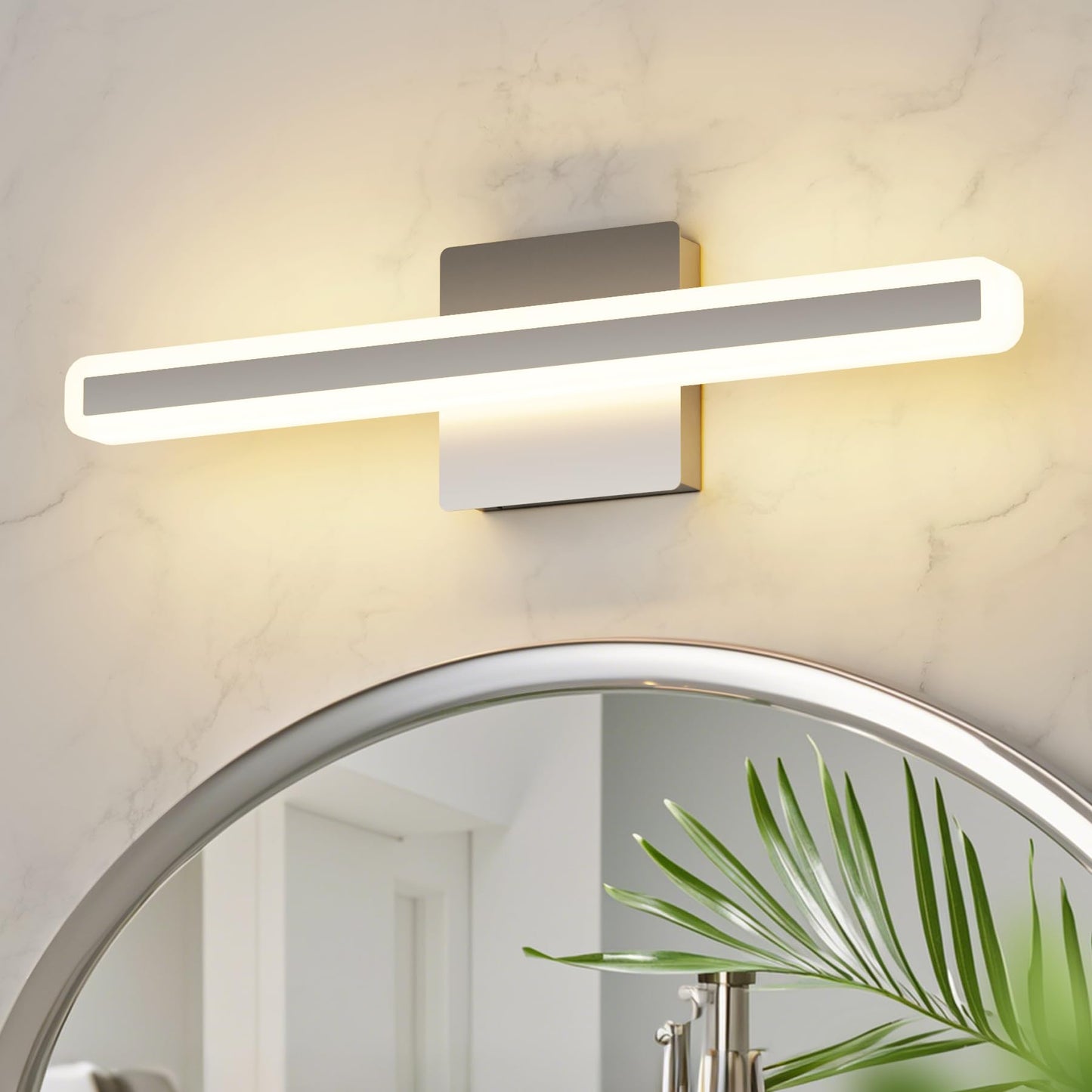 KELIDEN Modern Vanity Light 15.7 inch 16W Dimmable 5CCT Led Bathroom Light Fixture Over Mirror, Brushed Nickel Vanity Light for Bathroom Mirror
