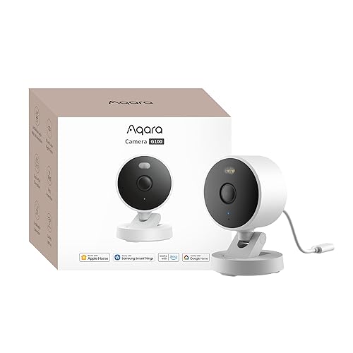 Aqara G100, 2K Indoor/Outdoor Security Camera, HomeKit Secure Video, 2-Way Audio, Spotlight Color/IR Night Vision, AI Detection, 140° FOV, Wi-Fi 6