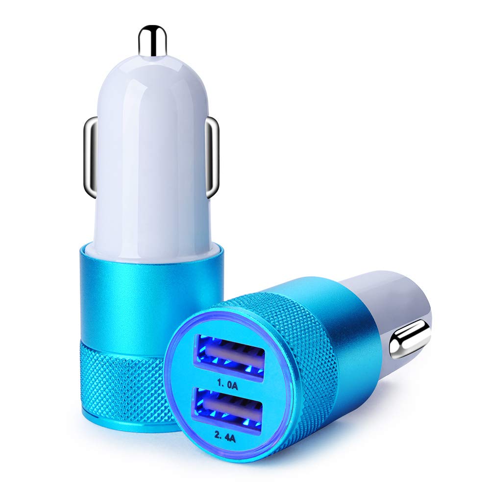 Car Charger, Sicodo 3.4A 2 Pack USB Smart Port Charger Compatible with iPhone 17 16 15 14 13 12 SE X 11 Pro, Pro Max, Plus, Samsung Galaxy S26 S25 S24