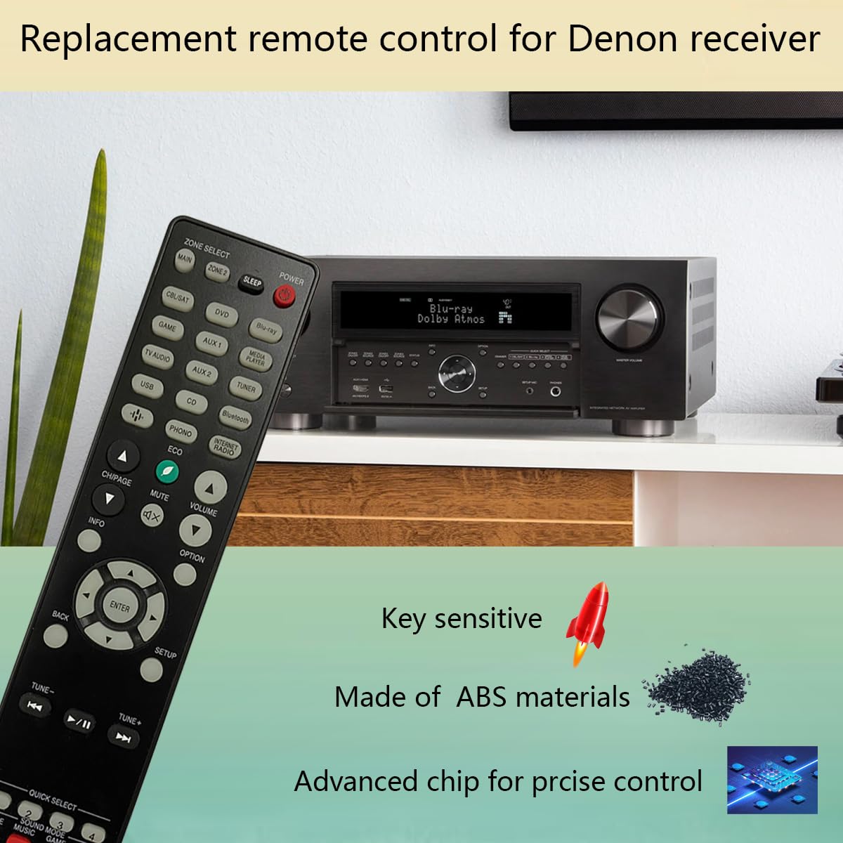 Replacement Remote Control for Denon Ultra Home Theater AV Receiver RC-1239 AVR-S760H AVR-X3800H AVR-X4700H AVR-X4800H AVR-S960H RC-1228 AVR-X8500H