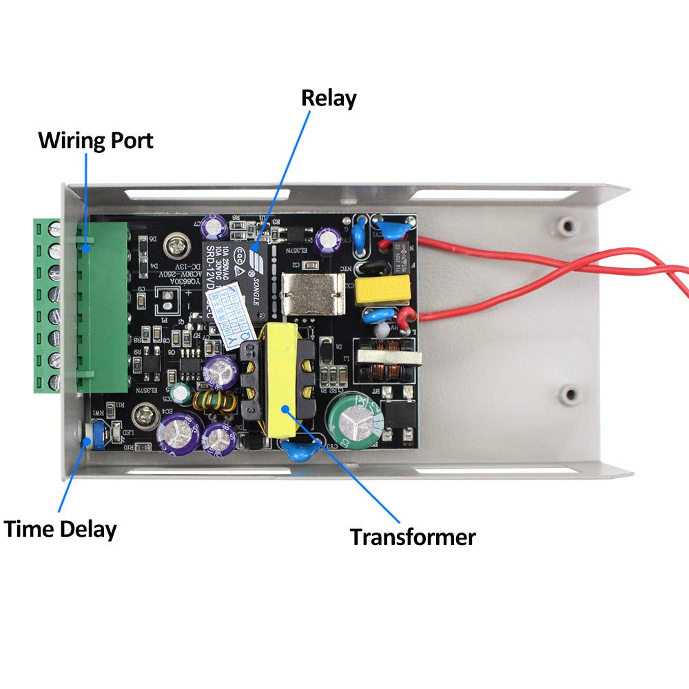 YiToo Access Control Power Supply K80 Power Switch DC 12V 5A AC 110~260V for All Types Access Control System Door Lock with Time Delay