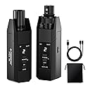 Phenyx Pro Plug-on XLR Wireless Transmitter Receiver System, Wired-to-Wireless Microphone System w/ 16 UHF Frequencies, Auto-Scan, XLR Microphone