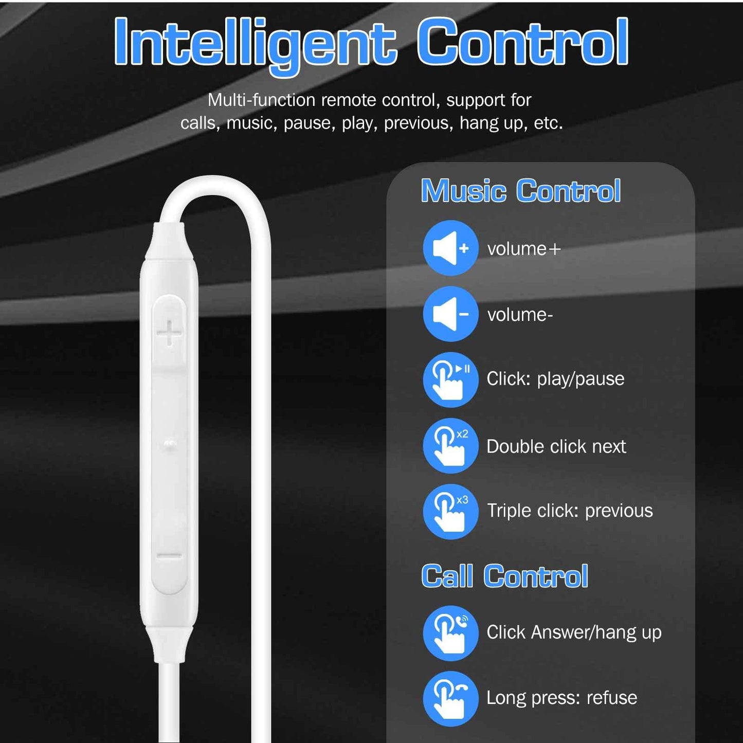 Wired 3.5MM Jack Durable Earphones Earbuds w Microphone and Volume Control, Deep Bass Clear Sound Noise Isolating in Ear Headphones, Compatible…