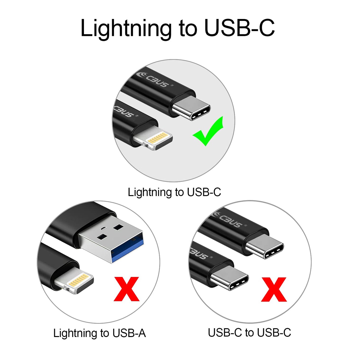 CBUS 10ft Braided Fast Charging Cable Compatible with iPhone 14/13/12/11/Pro/Max/Plus/mini (Black)