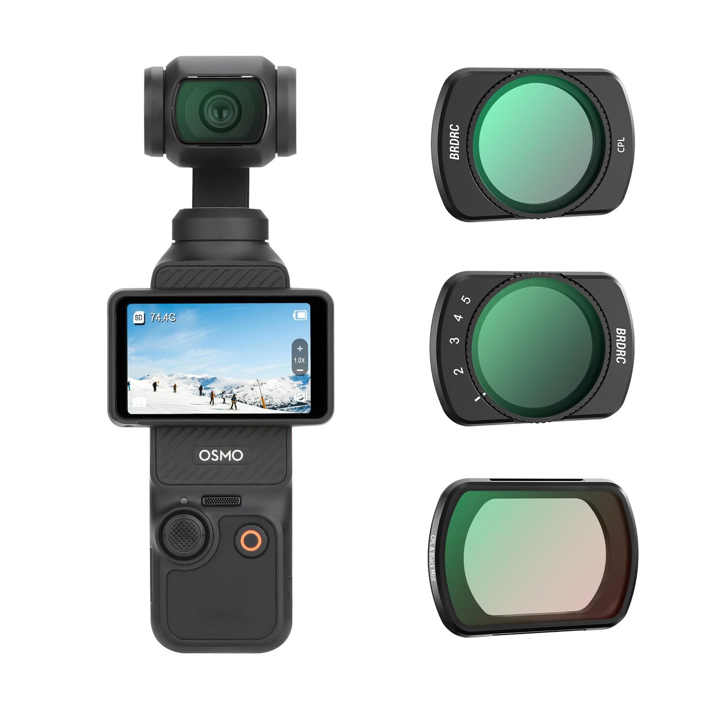 BRDRC Pocket 3 ND CPL Filters Set, 3 Pack - CPL + Black Mist Filter 1/4 + ND2-32 Magnetic Lens Filter for DJI Osmo Pocket 3 Creator Combo Camera