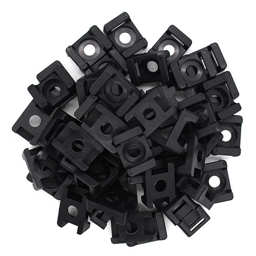 100Pcs Cable Tie Mount Base, 9mm Saddle Cable Mounts, 0.75in Cable Tie Saddle Base, Plastic Saddle Type Mount, Screw Wire Bundle Holder Base for Home