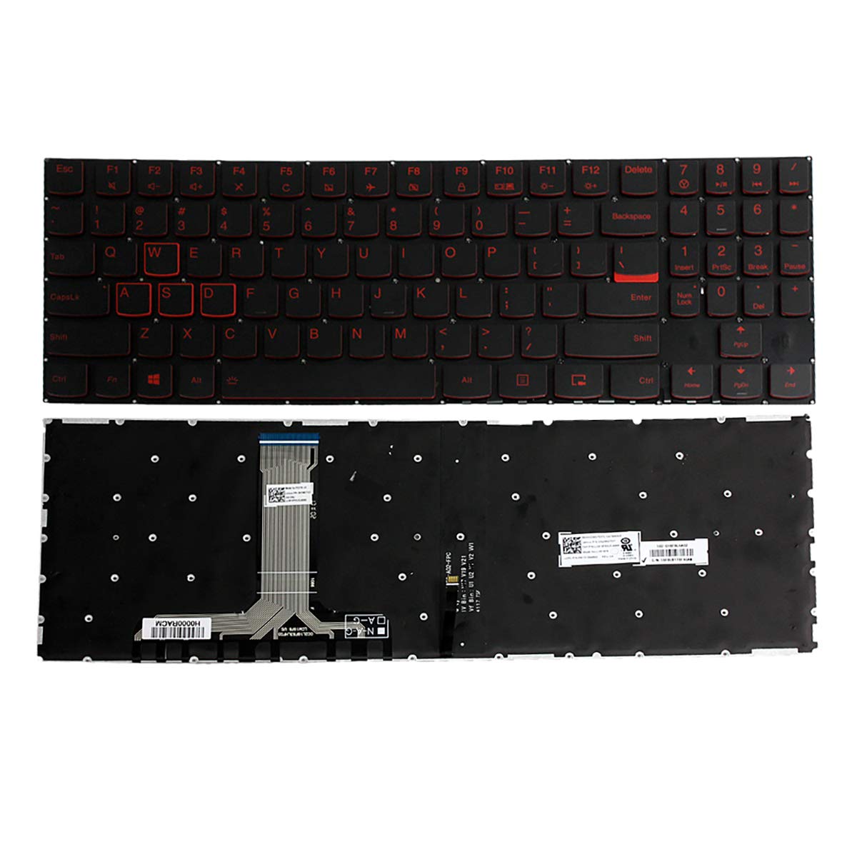LXDDP Laptop Replacement Keyboard for Lenovo Legion Y520 Y520-15IKB Y720 Y720-15IKB R720 R720-15IKB 15 15IKB 9Z.NDKBN.D01 US Laptop Red Backlit