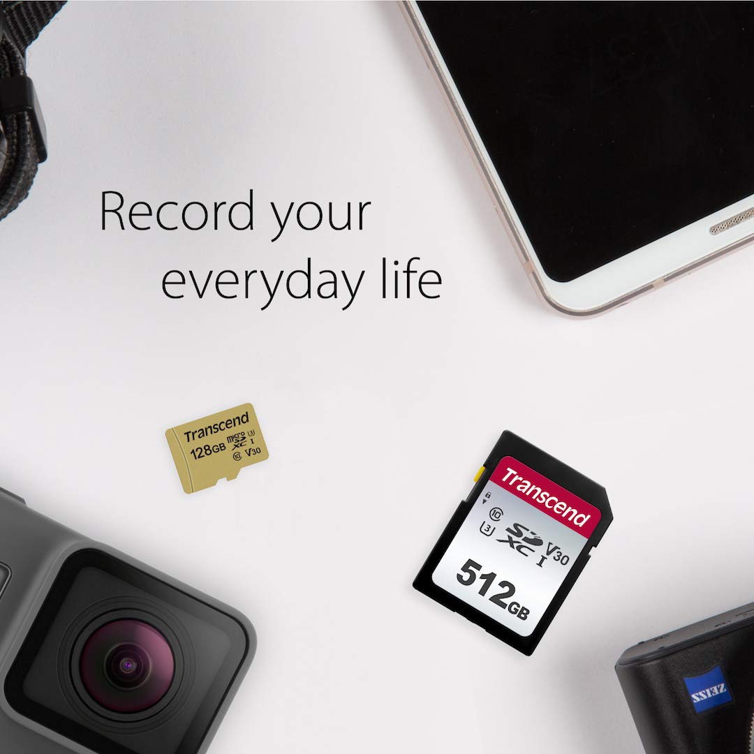 Transcend SDC300S 128GB SDXC SD Card, Compatible with DSLR Cameras/ Digital Cameras / Trail Cameras / Camcorder, Up to 100MB/s, UHS-I U1 V10, Full HD