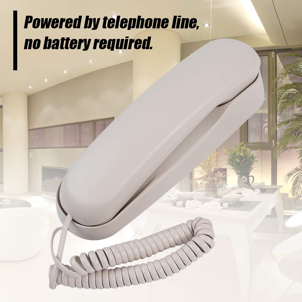Landline Telephone Corded Phone Wall Mountable Telephone with Four Non-Slip Mats,Mini Size Landline Phone, No Caller ID Small Line Powered Telephones