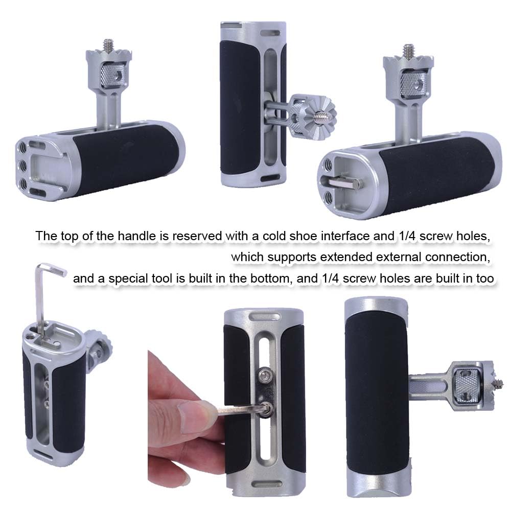 Dual Handheld Metal Stabilizer Bracket Holder for Smart Mobile Phone Shooting, Universal Fully Surrounded Photography Cage for Smart Mobile Phone