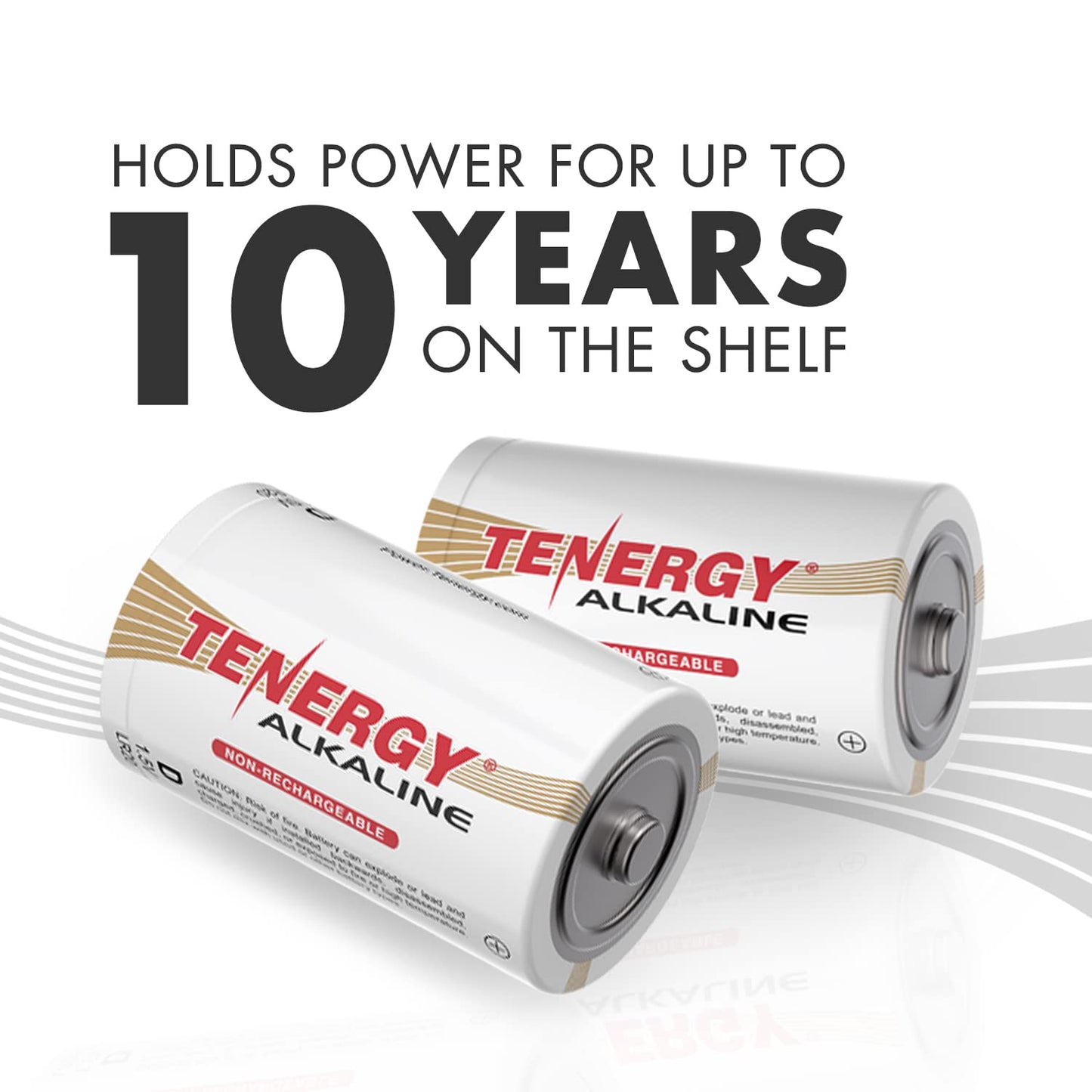 Tenergy 1.5V D Alkaline LR20 Battery, High Performance D Non-Rechargeable Batteries for Clocks, Remotes, Toys & Electronic Devices, Replacement D…