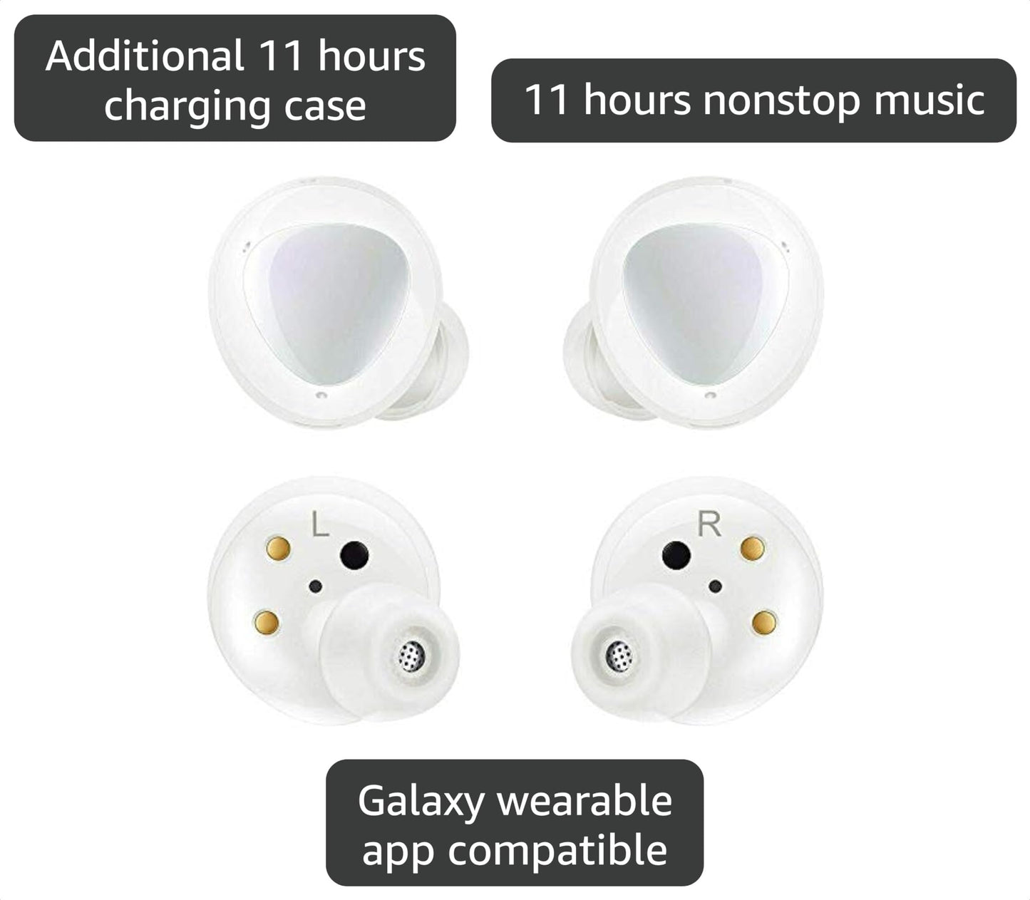 Samsung Galaxy Buds+ R175N True Wireless Earbud Headphones - White (Renewed)