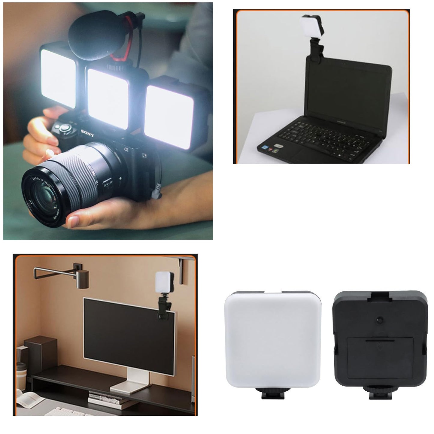 RecDec Selfie Light Clip Replacement LED Head 5600K White Lights 5W Mini Panel with 1/4'' Screw Socket for Portable Fill Light Attachement Camera DSLR