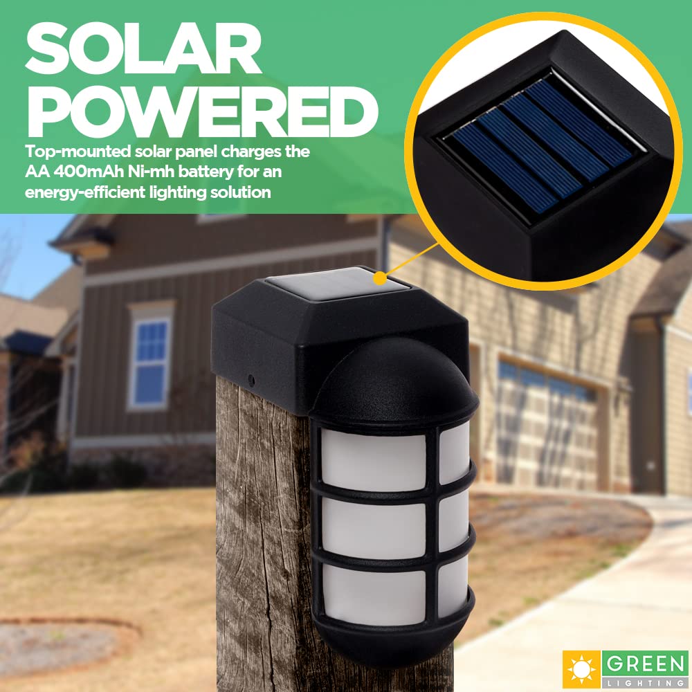 GreenLighting Marina Solar Post Cap Lights - Fits 4x4 Wood Outdoor Solar Powered Post Cap, Fence, Deck, Garden - Bright LED, Waterproof Nautical