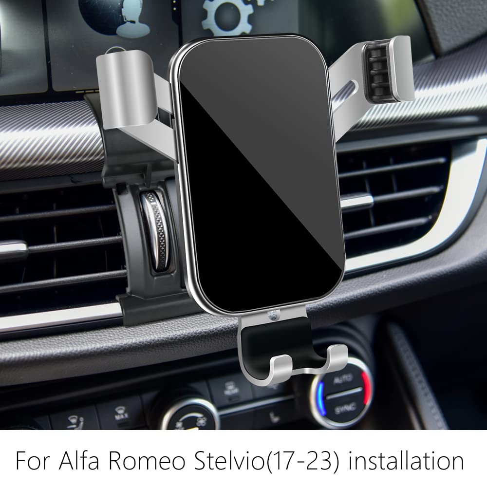 LUNQIN Car Phone Holder for Alfa Romeo Stelvio 2018 2019 2020 2021 2022 2023 2024 2025 2026 Auto Interior Accessories Best Cell Phones Mount Cellphone