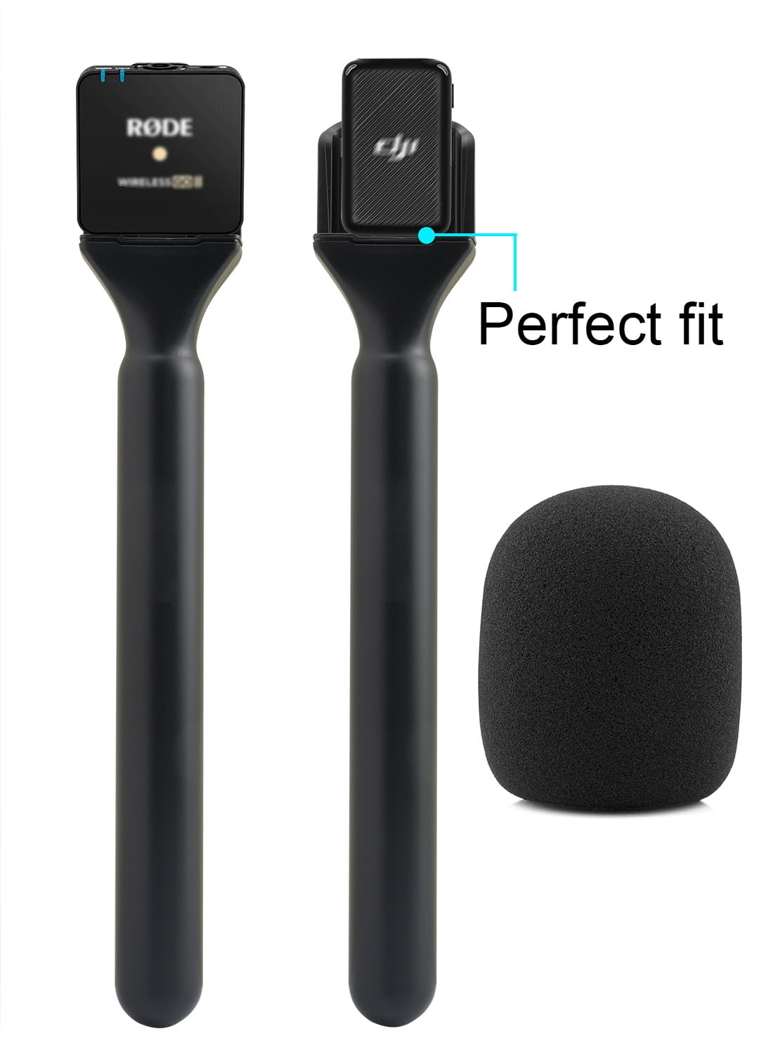 JCMOYUTY for DJI Mic Holder, Stand for DJI Mic 1/2, Replacement Interview GO Handheld Adaptor for Rode Wireless GO II / 2 / ME/Pro, Wireless Lav