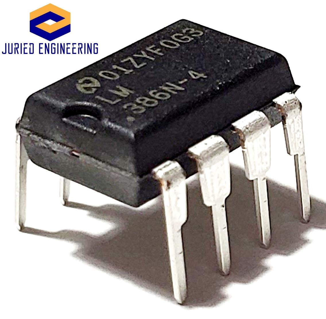 Juried Engineering LM386N-4/NOPB LM386N-4 LM386 Wide Input Voltage Low Power Audio Amplifier with Internal Gain DIP-8 Breadboard-Friendly (Pack of 10)