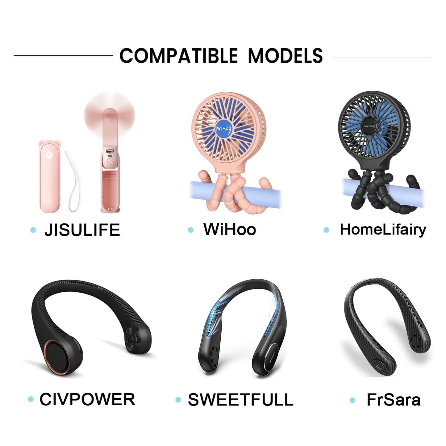 USB C Fan Charger Cable for JISULIFE Handheld Mini Fan,WiHoo Fa-n, CIVPOWER Neck Fa-n,HomeLifairy Fa-n,FrSara, Bladeless, SWEETFULL Replacement