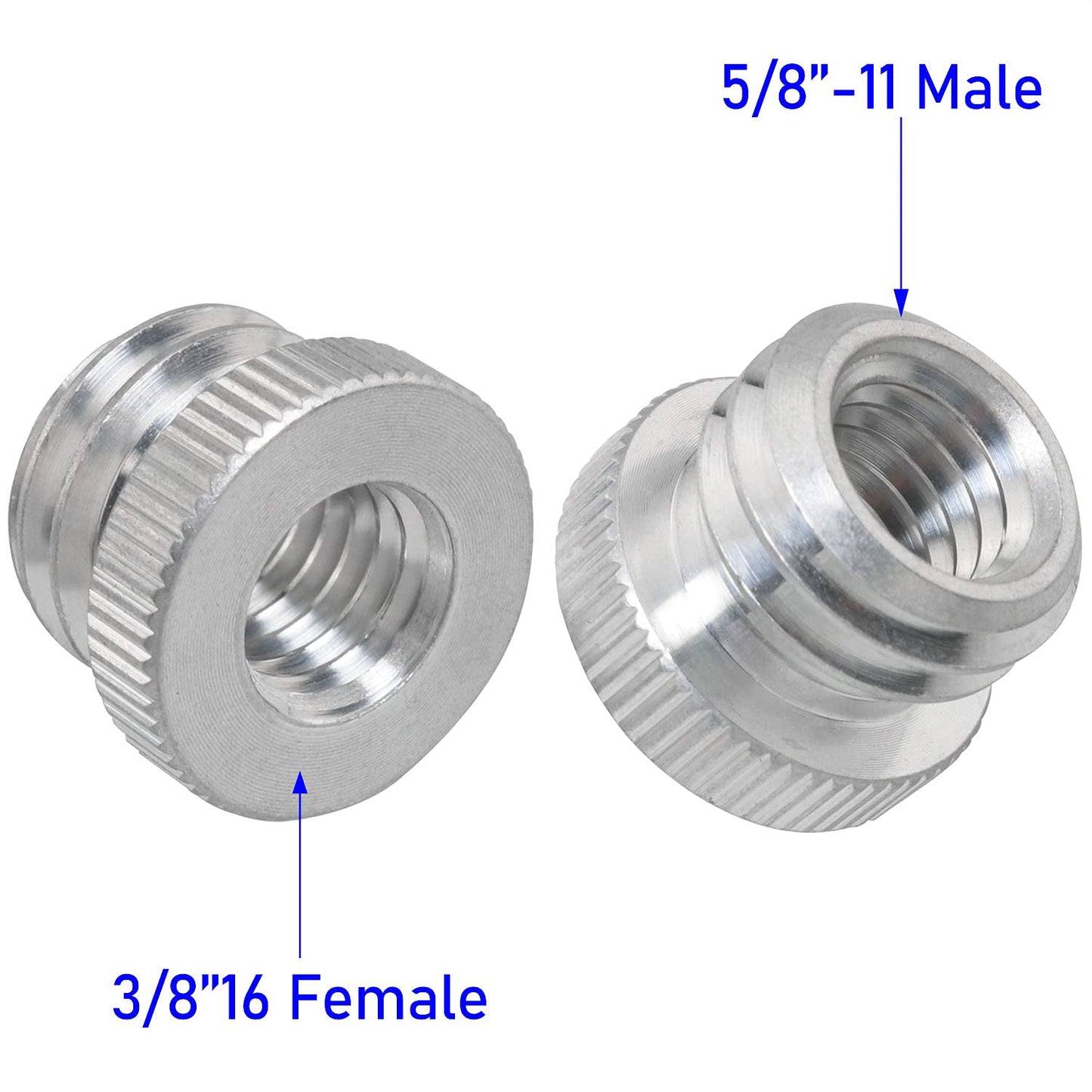 LUORNG 2PCS 3/8'' Female to 5/8'' Male Threaded Screw Adapter for Microphone Stand Mount Tripod Laser Level Adapter