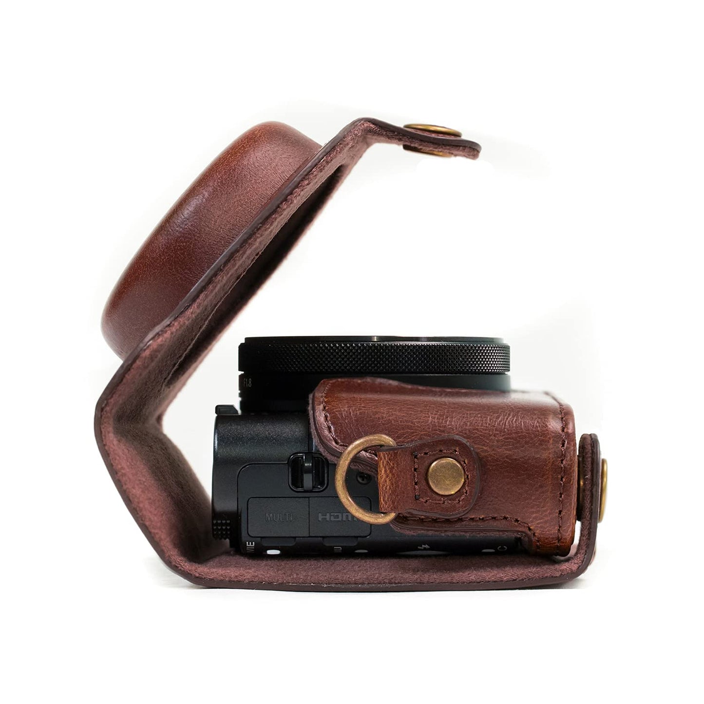 MegaGear MG284 Ever Ready Leather Camera Case Compatible with Sony Cyber-Shot DSC-RX100 VII, DSC-RX100 VI, DSC-RX100 V, DSC-RX100 IV, DSC-RX100 III