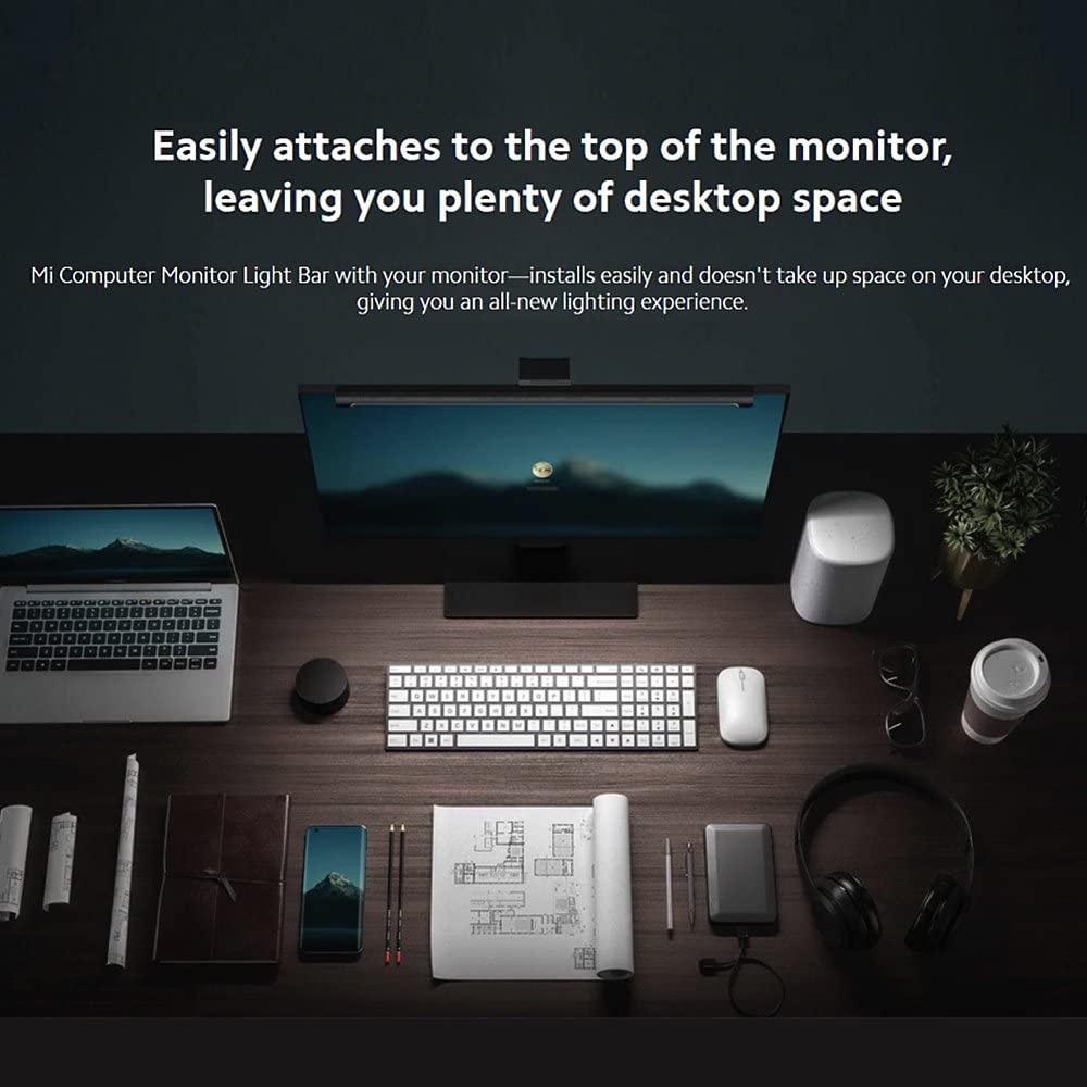 Xiaomi Mi Computer Monitor Light Bar, Screen Light Bar (270 Lumens, Adjustable Colour Temperature 2700-6500K, Colour Rendering Index RA95, No